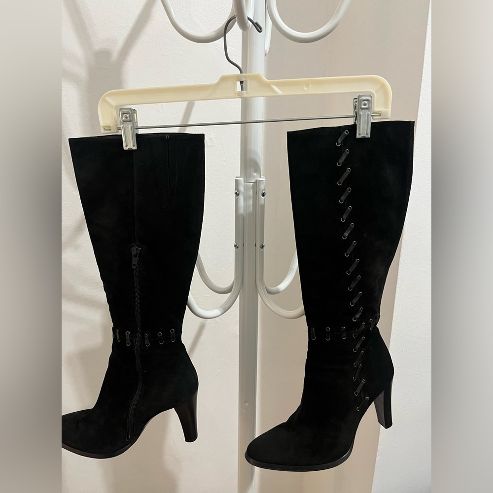 Charles David Tall Black Suede boots